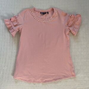 Baku pink pearl sleeves coquette cottagecore boho top.